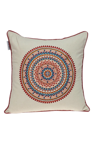 Parkland Collection Glibo Embroidered Throw Pillow In Beige