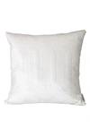 Parkland Collection Iphis Topstitched Throw Pillow In White