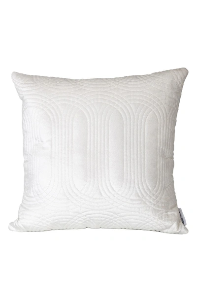 Parkland Collection Iphis Topstitched Throw Pillow In White