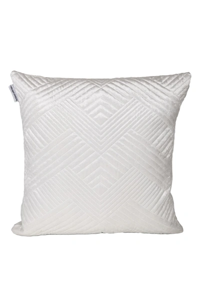 Parkland Collection Gaia Topstitched Throw Pillow In White