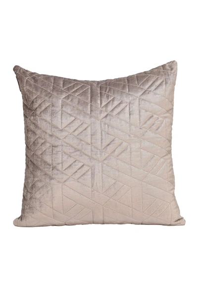 Parkland Collection Delta Topstitched Throw Pillow In Taupe