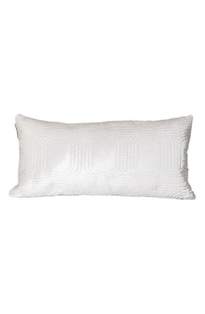 Parkland Collection Iphis Topstitched Throw Pillow In White