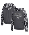 Colosseum Youth Boys Charcoal Utah Utes Oht Military-inspired Appreciation Digital Camo Raglan Pullover Hoodie In Charcoal