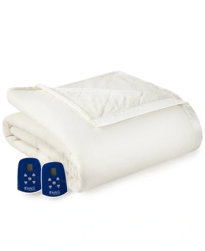 Shavel Micro Flannel To Ultra Velvet Electric Blanket, King In Vanilla