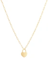 Macy's Heart Padlock Paperclip Link 18" Pendant Necklace In 18k Gold-plated Sterling Silver (also In Sterli In Gold Over Silver