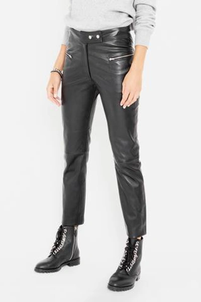 Rebecca Minkoff Poppy Leather Leggings In Black