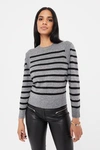 Rebecca Minkoff Women's Waverly Striped Sweater In Dark Grey/black Stripe
