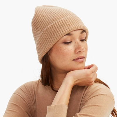 Naadam The Essential Ribbed Cashmere Beanie In Camel