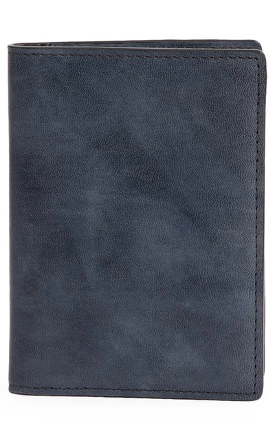 Pinoporte Pierlo Leather Folding Card Case In Slate