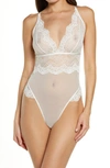 Hunkemoller Chiara Lace Thong Bodysuit In Off White