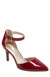 Bandolino Ginata Womens Patent Leather Ankle Strap Pumps In Red Patent