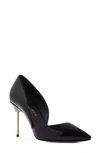 Kurt Geiger Britton 90 Womens Patent Leather Pointed Toe Pumps In Black Patent Leather