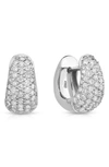 Roberto Coin 18k White Gold Diamond Pave Hoop Earrings In White Gold
