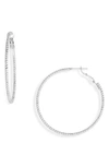 Nordstrom Demifine Textured Hoop Earrings In Sterling Silver Plated