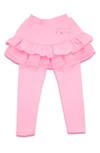 Joe-ella Kids' Solid Skirted Stretch Leggings In Pink