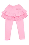 Joe-ella Solid Skirted Stretch Leggings In Pink
