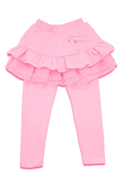 Joe-ella Kids' Solid Skirted Stretch Leggings In Pink