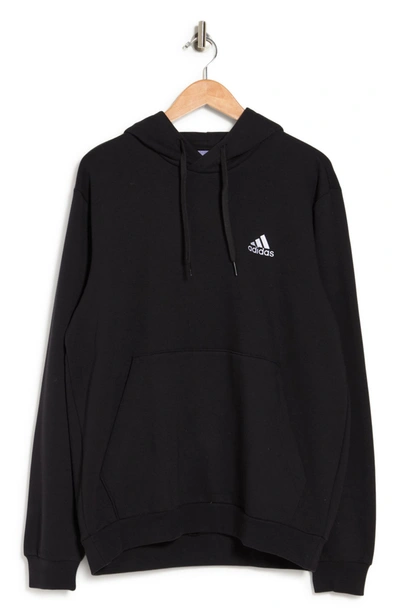 Adidas Originals Feel Cozy Pullover Fleece Hoodie In Black/white