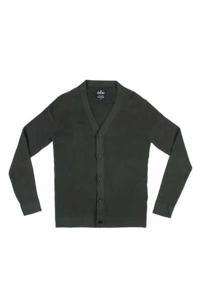 X-ray V-neck Sweater Cardigan In Olive