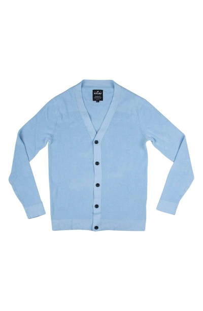 X-ray Cotton V-neck Cardigan Sweater In Powder Blue