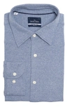 Savile Row Blue Melange Knit Woven Dress Shirt