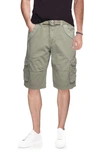 X-ray Men's Big And Tall Belted Double Pocket Cargo Shorts In Stone