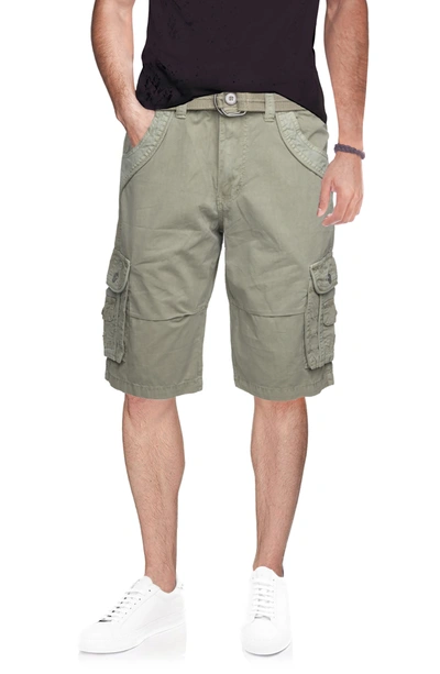 X-ray Men's Big And Tall Belted Double Pocket Cargo Shorts In Stone