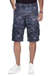 X-ray Belted Double Pocket Bermuda Cargo Shorts In Leaf Green