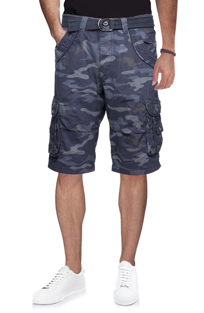 X-ray Belted Double Pocket Bermuda Cargo Shorts In Leaf Green