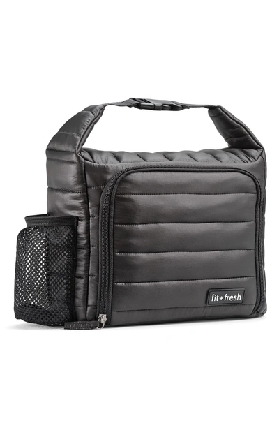 Fit & Fresh Kennedy Quilted Insulated Lunch Bag In Black