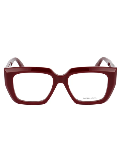 Bottega Veneta Bv1032o Glasses In 003 Burgundy Burgundy Transparent