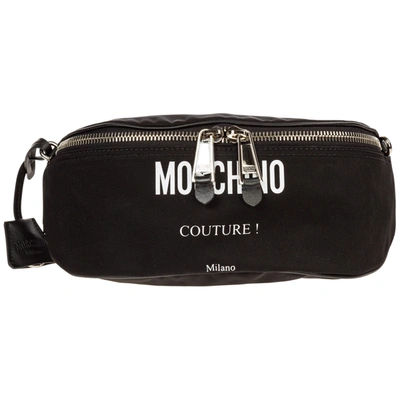 Moschino Men's Belt Bum Bag Hip Pouch In Black