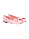 DOLCE & GABBANA DOLCE & GABBANA PINK BALLERINA FLATS WITH BOW DOLCE&GABBANA KIDS