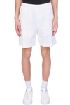 Mauro Grifoni Short Oxford Sfrangiato White Oxford Cotton Shorts With Ripped Hems In Bianco