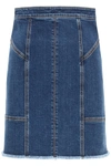 Alexander Mcqueen Panelled Denim Mini Skirt In Indigo Washed