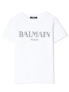 BALMAIN WHITE COTTON T-SHIRT