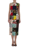 Dolce & Gabbana Patchwork Sleeveless Midi Dress In Multicolor