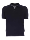 Tagliatore Dark Blue Polo Shirt With Classic Collar And Ribbed Trim In Cotton Man In Blu