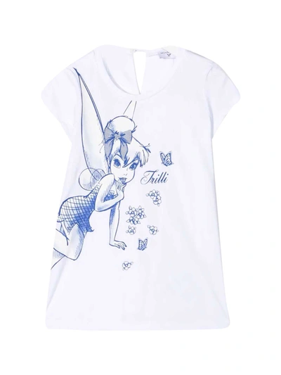 Monnalisa Kids' Tinkerbell Blouse With Press In White