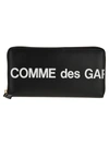 Comme Des Garçons Logo-print Continental Wallet In Black