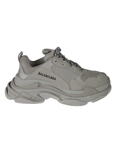 Balenciaga Side Logo Platform Sneakers In Bianco/nero