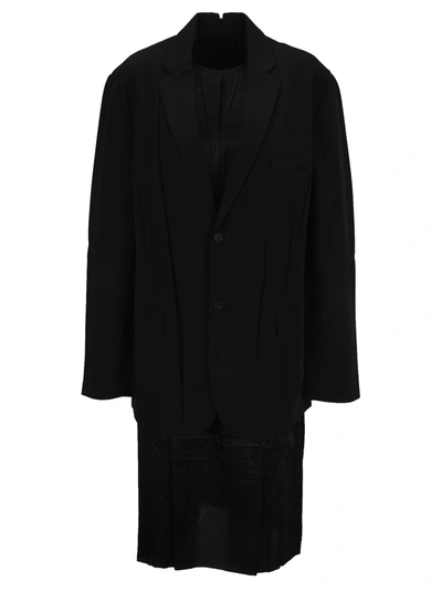 Balenciaga Lining Tailored Dress In Black