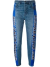 GOLDEN GOOSE RACING STRIPE TAPERED JEANS,G29WP006A811699014