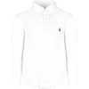 Polo Ralph Lauren Embroidered Logo Cotton Shirt In White