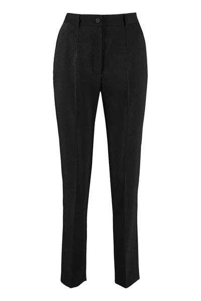 Dolce & Gabbana Virgin Wool Tailored Trousers In Black