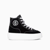 Mm6 Maison Margiela Logo-print Canvas Flatform Sneakers In Black