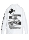 Dsquared2 Printed Cotton Jersey Sweatshirt Hoodie In White
