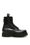 R13 Platform Leather Ankle Boots In Black (black)