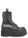 R13 Platform Leather Ankle Boots In Black