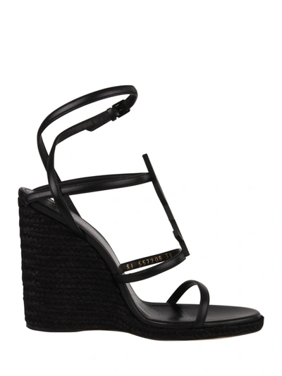 Saint Laurent 100mm Cassandra Sandals In Nero